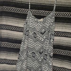 Junior Black and White Patterned Tank Top